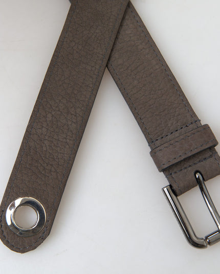 Dolce & Gabbana Brown Leather Metal Buckle Men Cintura Belt