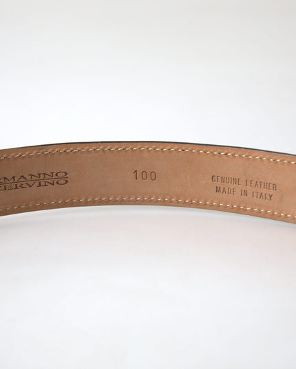 Ermanno Scervino Black Leather Metal Buckle Cintura Belt