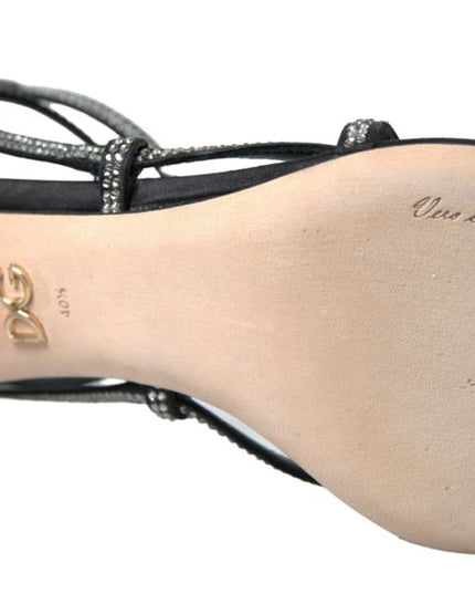 Dolce & Gabbana Rhinestone Stiletto Sandal Satin Shoes
