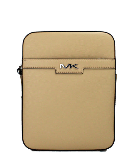 Michael Kors Cooper Medium Camel Crossgrain Leather Flight Crossbody Bag