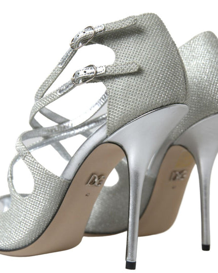 Dolce & Gabbana Silver Shimmers Sandals Heel Pumps Shoes