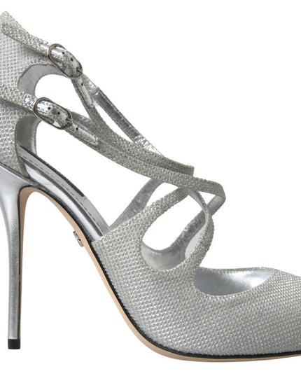 Dolce & Gabbana Silver Shimmers Sandals Heel Pumps Shoes