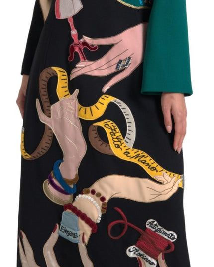 Dolce & Gabbana Multicolor Long Sleeves A-line Maxi Dress