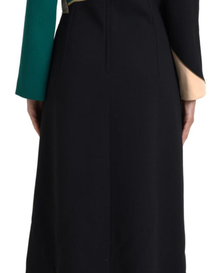 Dolce & Gabbana Multicolor Long Sleeves A-line Maxi Dress