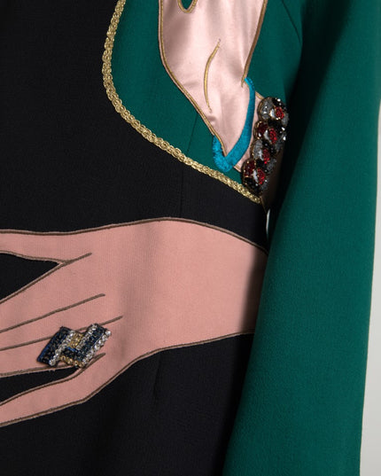 Dolce & Gabbana Multicolor Long Sleeves A-line Maxi Dress