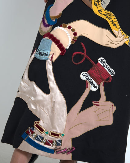 Dolce & Gabbana Multicolor Long Sleeves A-line Maxi Dress