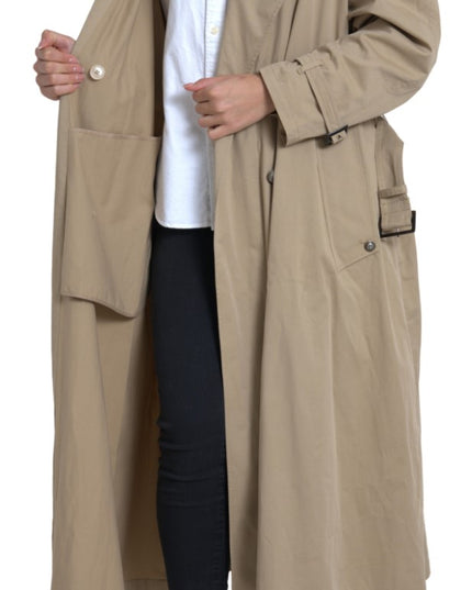 Dolce & Gabbana Khaki Double Breasted Trench Coat Jacket