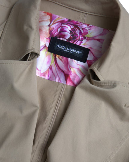 Dolce & Gabbana Khaki Double Breasted Trench Coat Jacket