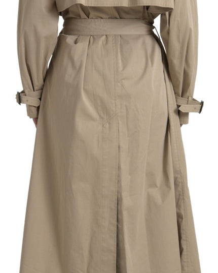 Dolce & Gabbana Khaki Double Breasted Trench Coat Jacket