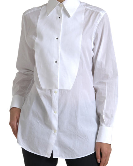 Dolce & Gabbana Cotton Collared Long Sleeves Shirt White