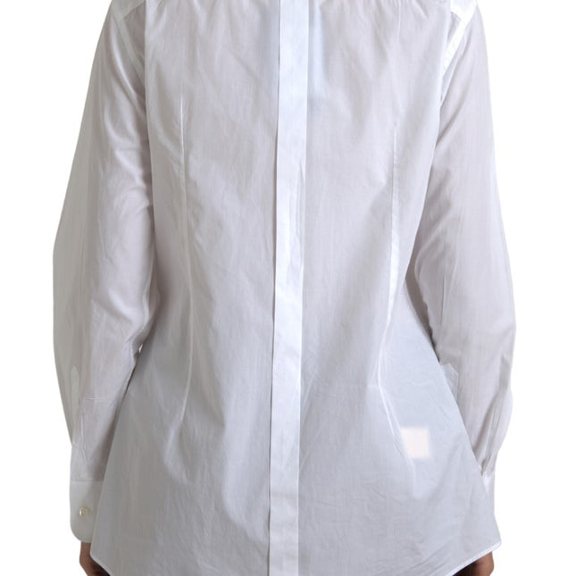 Dolce & Gabbana Cotton Collared Long Sleeves Shirt White