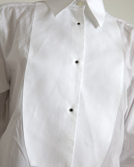 Dolce & Gabbana Cotton Collared Long Sleeves Shirt White