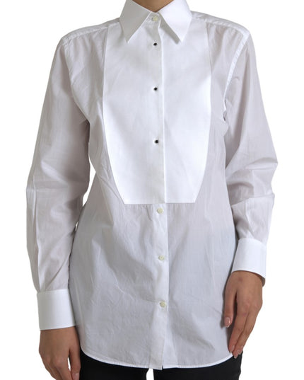 Dolce & Gabbana Cotton Collared Long Sleeves Shirt White