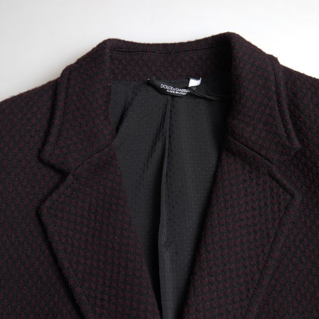 Dolce & Gabbana Purple Logo Embroidery Double Breasted Blazer