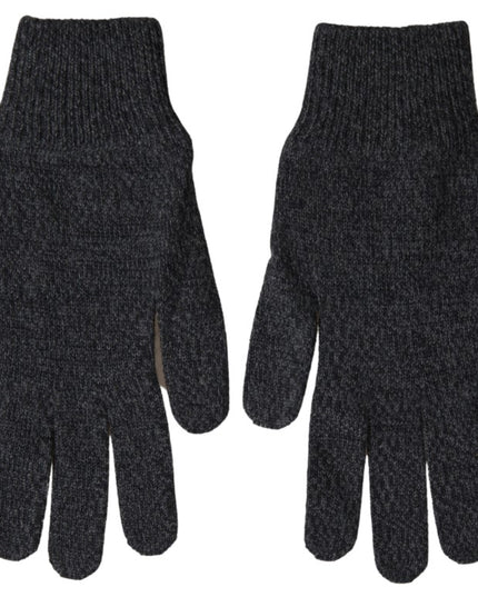 Dolce & Gabbana Gray Virgin Wool Knit Hands Mitten Men Gloves
