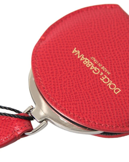 Dolce & Gabbana Red Calfskin Leather Hand Mirror Holder