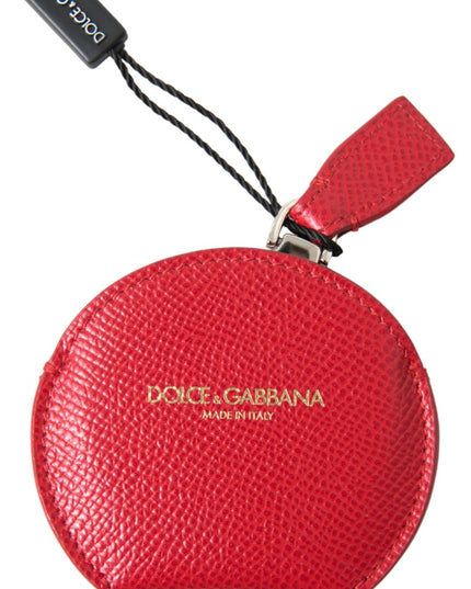 Dolce & Gabbana Red Calfskin Leather Hand Mirror Holder
