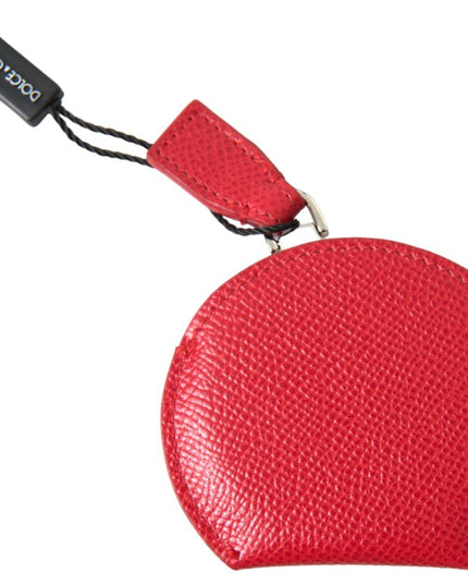 Dolce & Gabbana Red Calfskin Leather Hand Mirror Holder