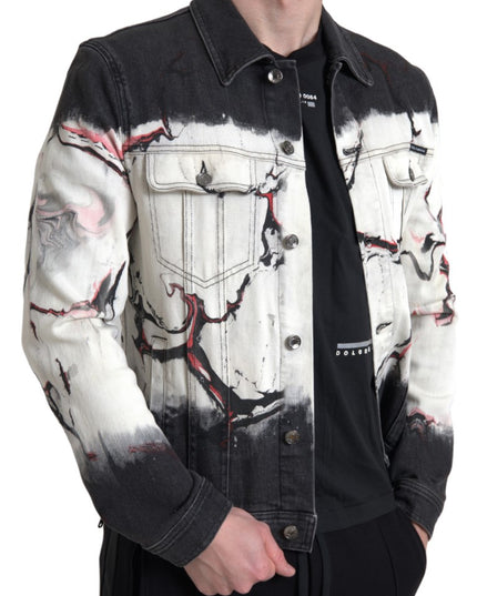 Dolce & Gabbana Multicolor Cotton Collared Denim Jacket