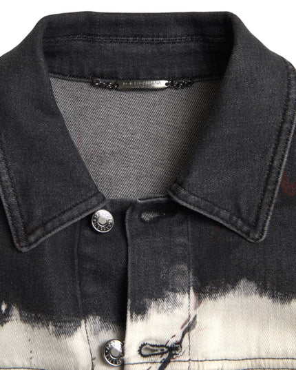 Dolce & Gabbana Multicolor Cotton Collared Denim Jacket