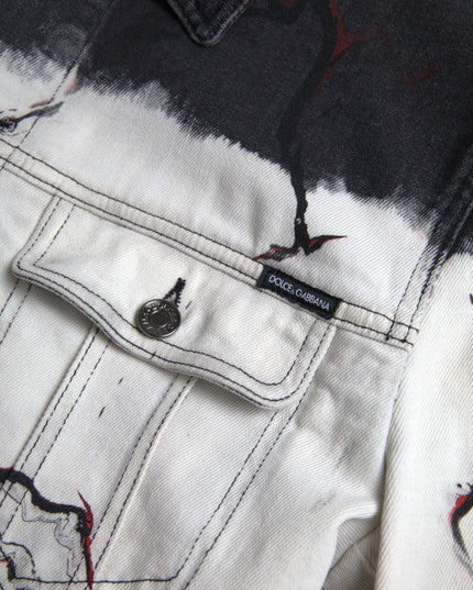 Dolce & Gabbana Multicolor Cotton Collared Denim Jacket