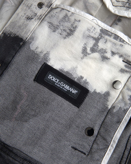 Dolce & Gabbana Multicolor Cotton Collared Denim Jacket