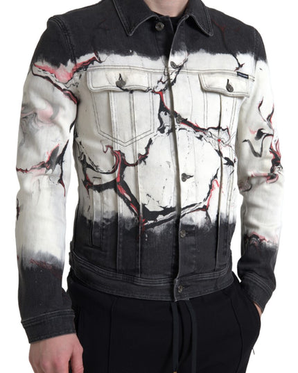 Dolce & Gabbana Multicolor Cotton Collared Denim Jacket