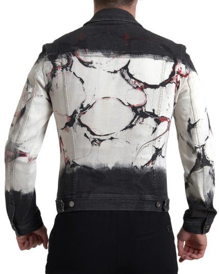 Dolce & Gabbana Multicolor Cotton Collared Denim Jacket