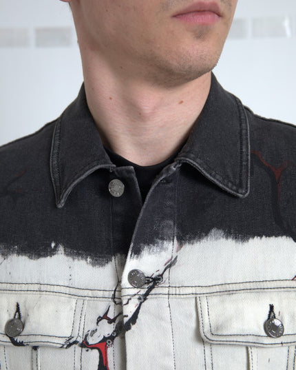 Dolce & Gabbana Multicolor Cotton Collared Denim Jacket