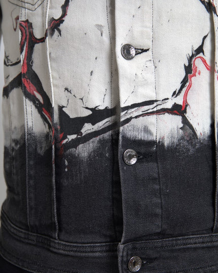 Dolce & Gabbana Multicolor Cotton Collared Denim Jacket