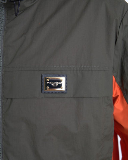 Dolce & Gabbana Green Orange Hooded Cotton Full Zip Jacket
