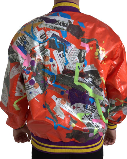 Dolce & Gabbana Orange Polyester Button Blouson Jacket