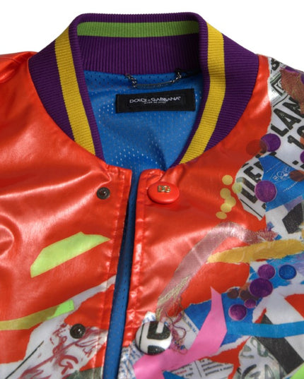 Dolce & Gabbana Orange Polyester Button Blouson Jacket