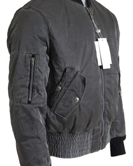 MM6 Maison Margiela Gray Bomber Zipper Pocket Sleeves Jacket