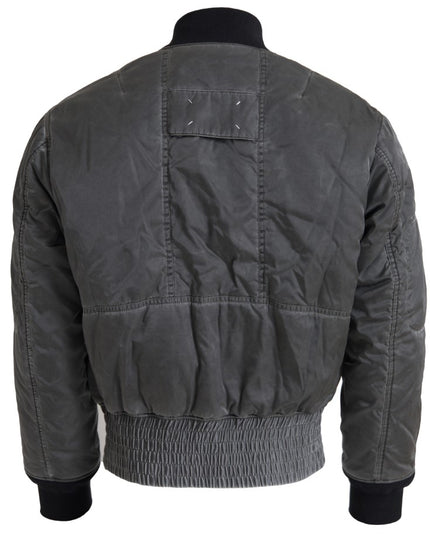 MM6 Maison Margiela Gray Bomber Zipper Pocket Sleeves Jacket