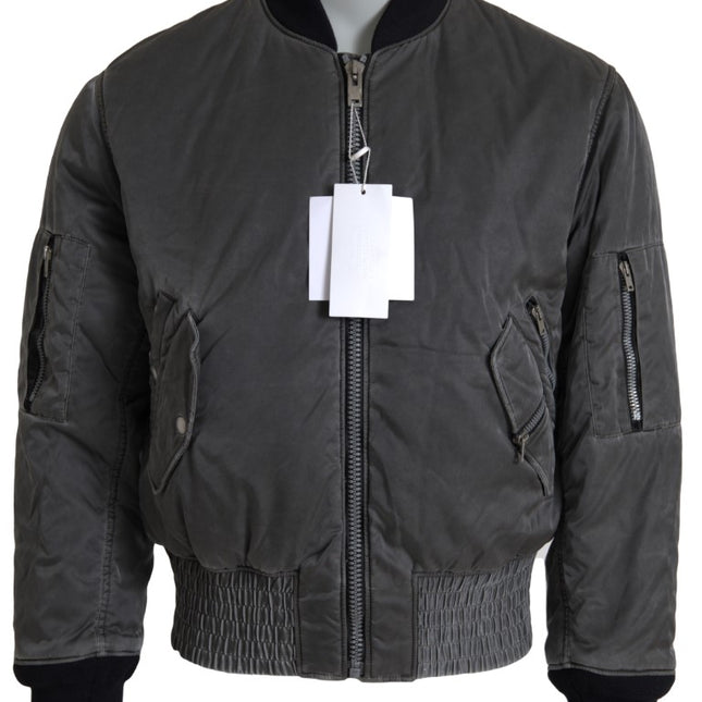 MM6 Maison Margiela Gray Bomber Zipper Pocket Sleeves Jacket