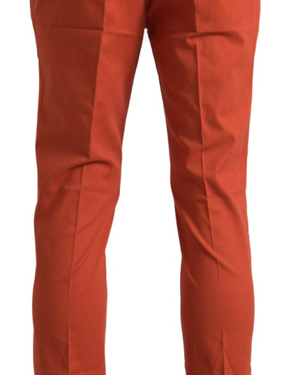 BENCIVENGA Orange Straight Fit Men Formal Trousers Pants