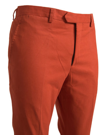 BENCIVENGA Orange Straight Fit Men Formal Trousers Pants