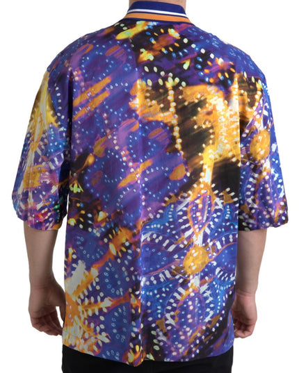 Dolce & Gabbana Luminaire Print Cotton Polo Top Men Shirt