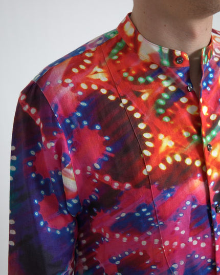 Dolce & Gabbana Multicolor Luminarie Print Linen Shirt