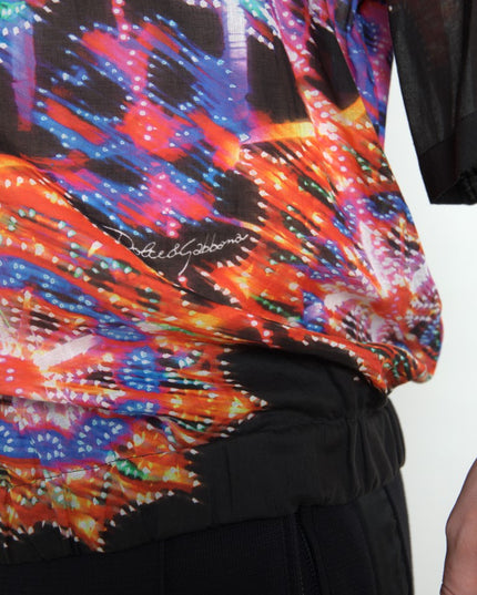 Dolce & Gabbana Multicolor Luminarie Print Men Cotton Shirt