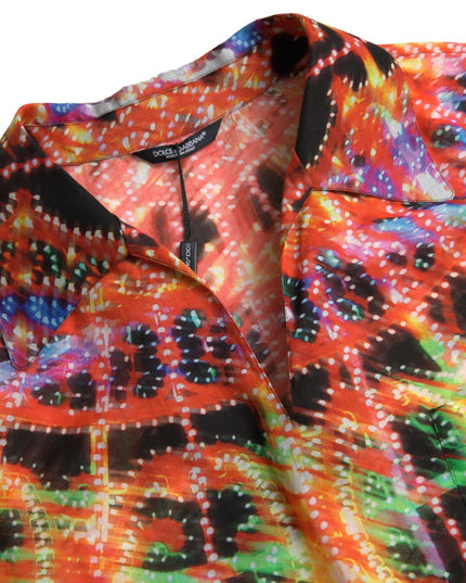 Dolce & Gabbana Multicolor Luminarie Print Men Cotton Shirt