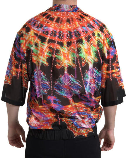 Dolce & Gabbana Multicolor Luminarie Print Men Cotton Shirt