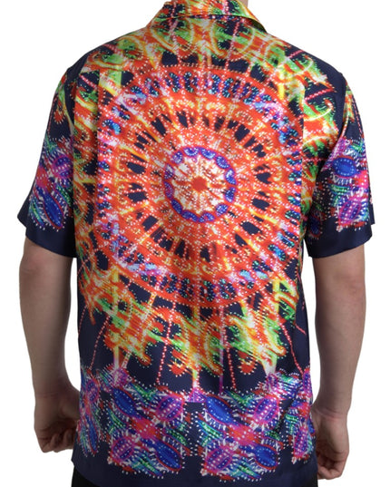 Dolce & Gabbana Multicolor Luminarie Print Men Shirt Silk