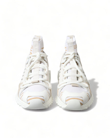 Dolce & Gabbana White Beige Sorrento Socks Sneakers Shoes