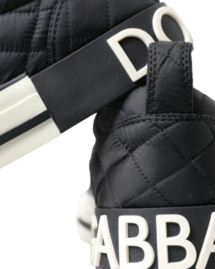 Dolce & Gabbana Black Quilted Slip On Low Top Sneakers Shoes