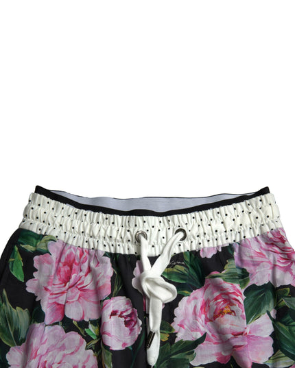 Dolce & Gabbana Multicolor Peony Joggers Cotton Men Pants