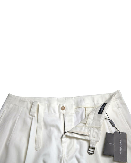 Dolce & Gabbana White Cotton Stretch Men Bermuda Denim Shorts