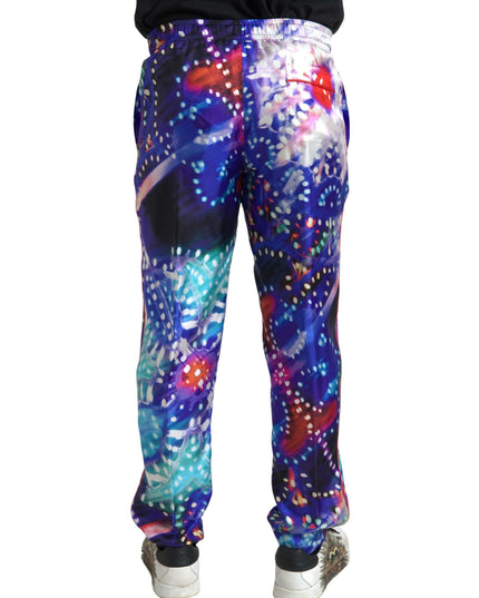 Dolce & Gabbana Multicolor Printed Silk Men Trouser Pants