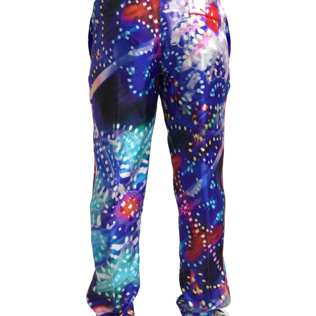 Dolce & Gabbana Multicolor Printed Silk Men Trouser Pants